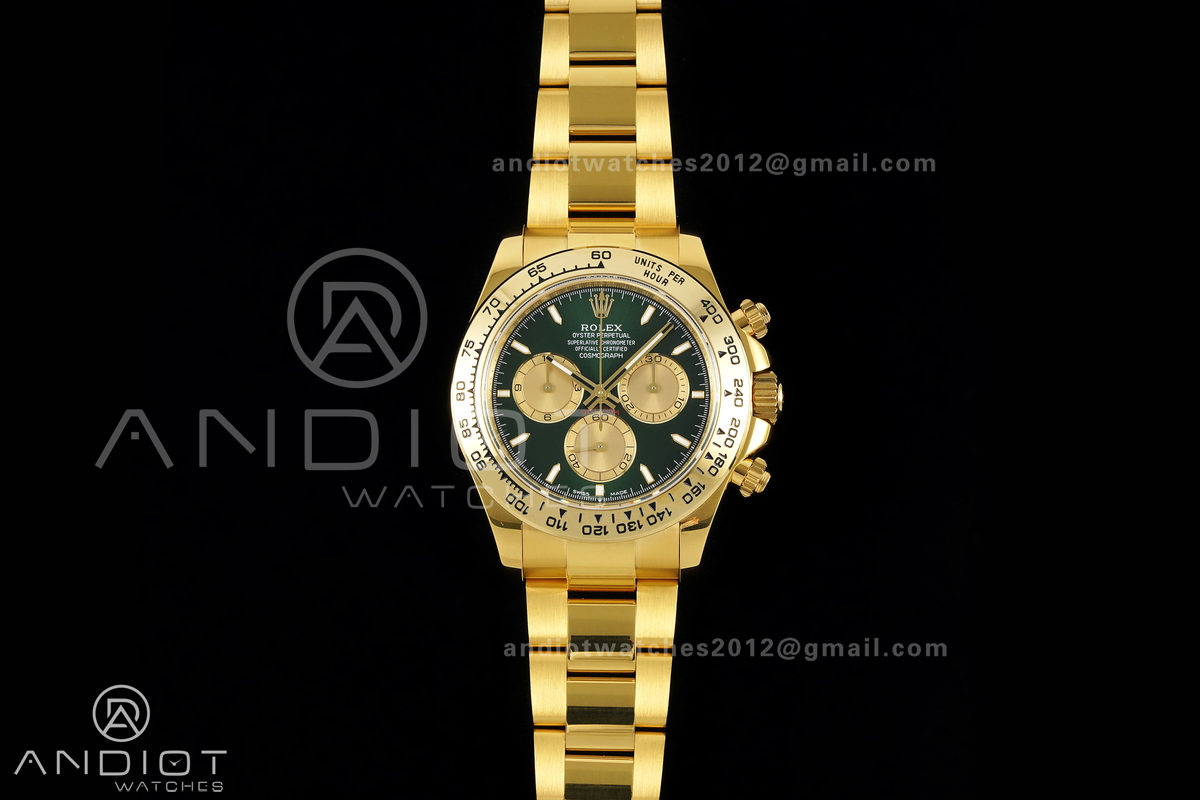 Daytona 126508 YG UFO 1:1 Best Edition Green/YG Dial on YG Bracelet UF4131 (Free Sprung)